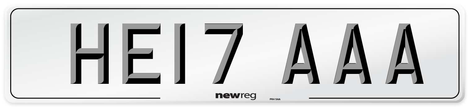 HE17 AAA Number Plate from New Reg